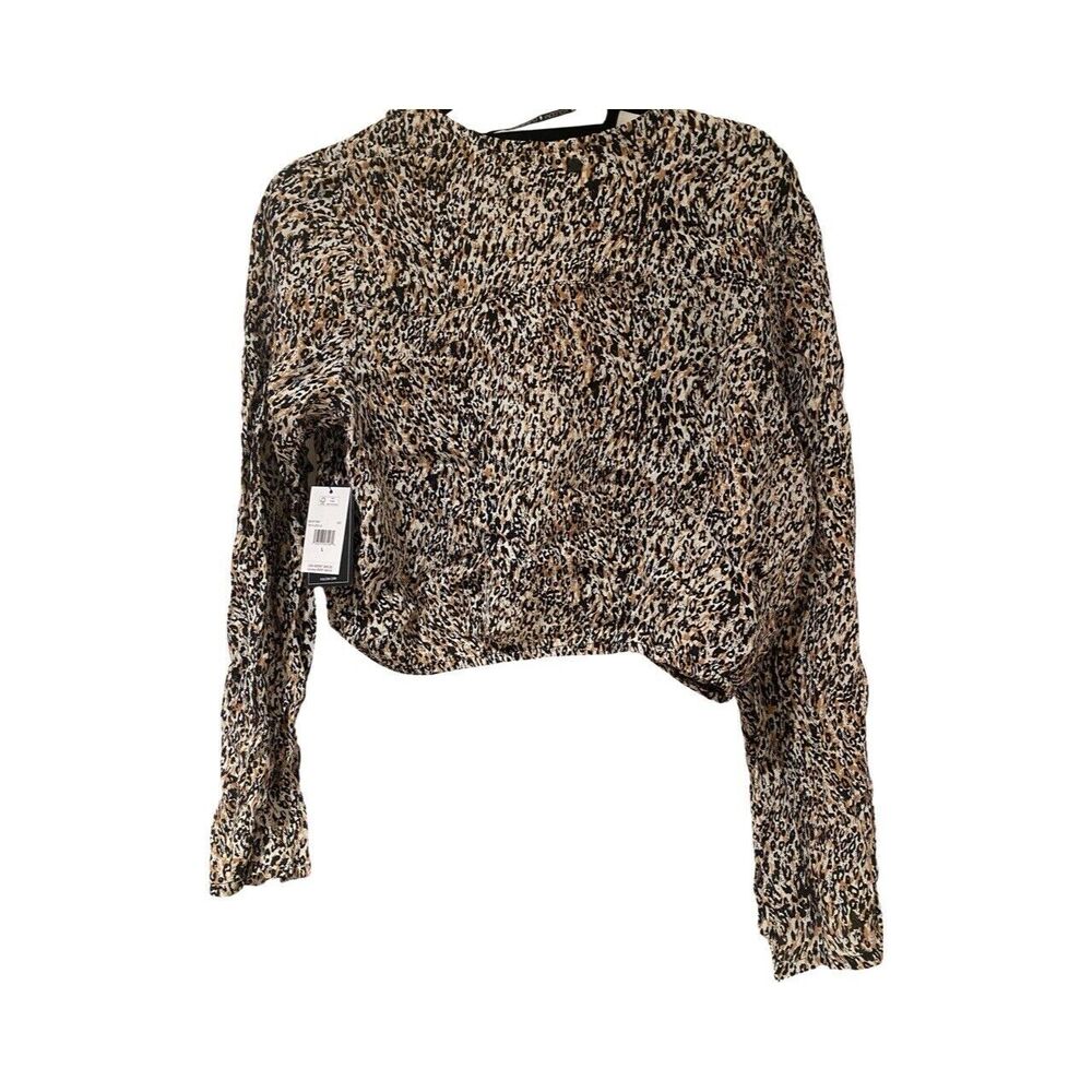 Volcom I'm a Leo Long Sleeve Top Leopard Print Size Large - Picture 2 of 3